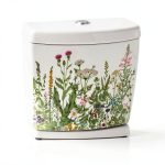 Multicolor Plant Leaves Flowers Toilet Seat Lid Stickers Self-Adhesive Bathroom Wall Stickers Green Leaf Floral Toilet Lid Decals DIY Removable Waterproof Toilet Sticker for Bathroom Cistern Decor-0