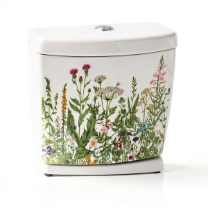 Multicolor Plant Leaves Flowers Toilet Seat Lid Stickers Self-Adhesive Bathroom Wall Stickers Green Leaf Floral Toilet Lid Decals DIY Removable Waterproof Toilet Sticker for Bathroom Cistern Decor-0