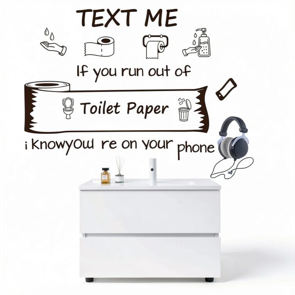 Bathroom Wall Decals Flenlow Vinyl Quote Sticker 11.8x35.5in-4