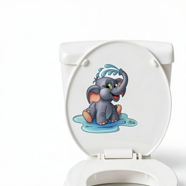 Cartoon Bathroom Stickers YOETSPDS Elephant 10x10-0