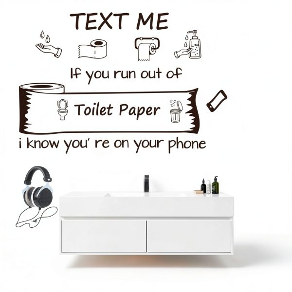 Bathroom Wall Decals Flenlow Vinyl Quote Sticker 11.8x35.5in-3