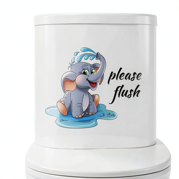 Cartoon Bathroom Stickers YOETSPDS Elephant 10x10-1