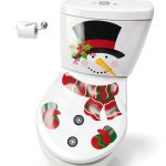 Christmas Toilet Sticker Snowman Decal mdgfge Lid Cover 13.8x11.9in-0