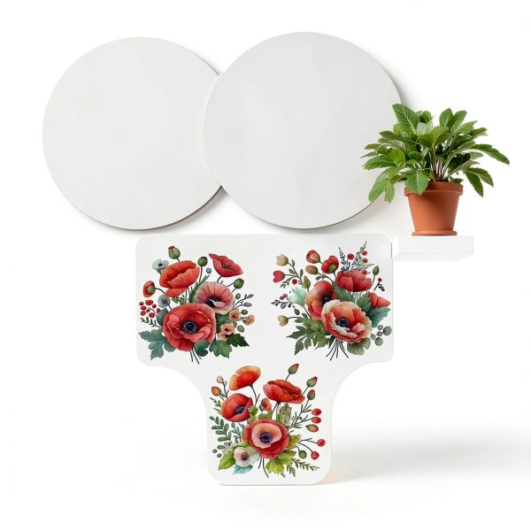 Red 3D Poppy Flowers Toilet Seat Sticker by Zhuluck 3-Piece Set-6
