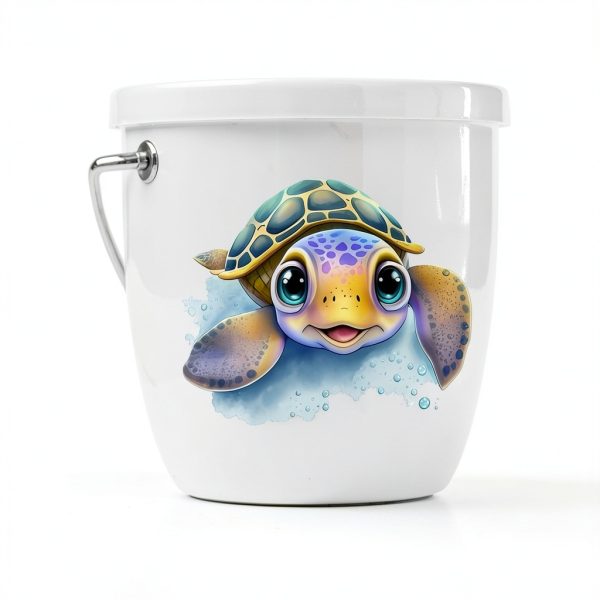Funny Cartoon Turtle Toilet Cover Sticker Decals,Colorful Turtle Drop Letter Waterproof Toilet Lid Tank Seat Decals Cistern Self-Adhesive Bathroom Wall Sticker-3