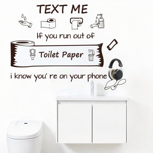 Bathroom Wall Decals Flenlow Vinyl Quote Sticker 11.8x35.5in-5