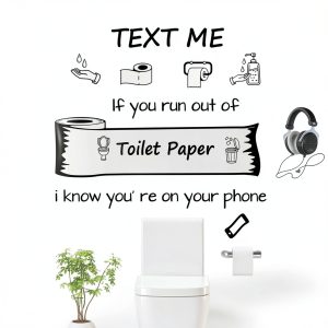 Bathroom Wall Decals Flenlow Vinyl Quote Sticker 11.8x35.5in-0