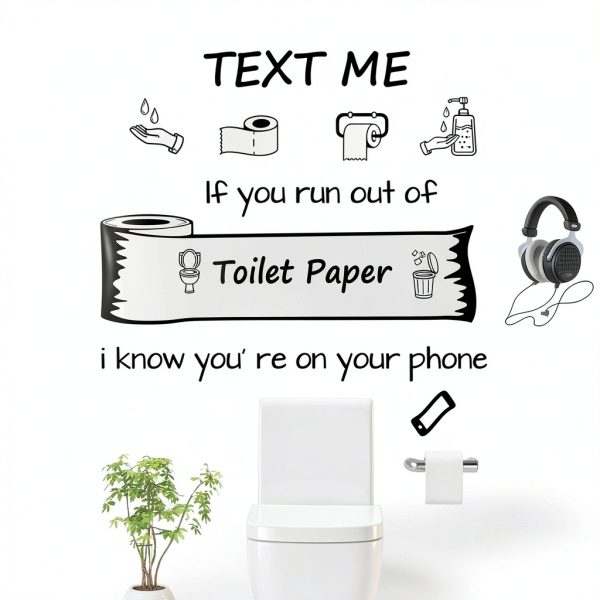 Bathroom Wall Decals Flenlow Vinyl Quote Sticker 11.8x35.5in-0