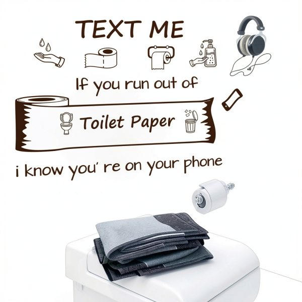 Bathroom Wall Decals Flenlow Vinyl Quote Sticker 11.8x35.5in-2