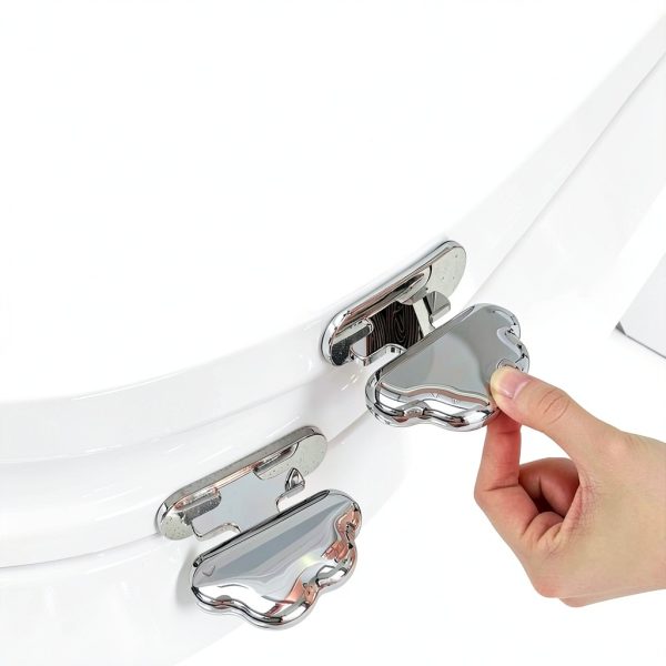 Toilet Seat Lid Lifter werdecade Self Adhesive Cute Clouds Silver-0