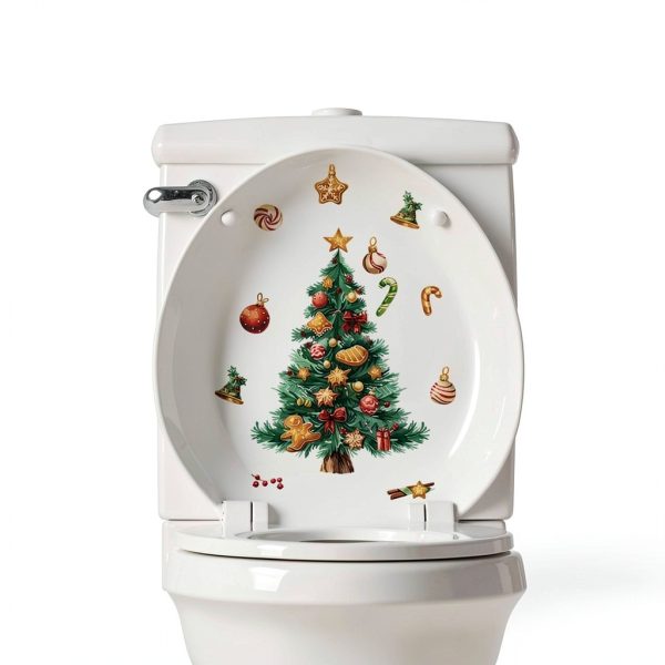 Christmas Toilet Stickers Decals by Generic Colorful Balloon Pattern-1