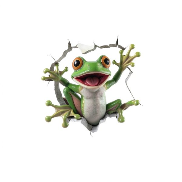 1 PCS Cute Frog Sticker, Bathroom Toilet Stickers for Wall Decals Toilet Seat Lid Stickers Self-Adhesive for Bathroom Wall Car Window Sticker DIY Removable Waterproof Decor Decals/11.8x11.4(Inch)-3