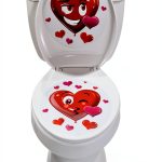 Iconikal 2-Piece Toilet Seat Cling Decoration Set, Valentine's-0