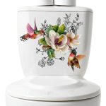 Birds Flowers Butterfly Toilet Seat Lid Stickers BWESOO Waterproof PVC-0