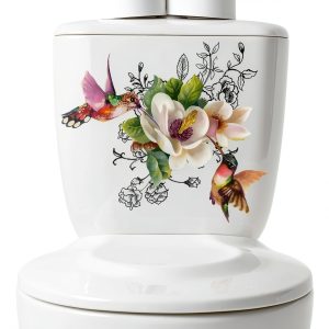 Birds Flowers Butterfly Toilet Seat Lid Stickers BWESOO Waterproof PVC-0