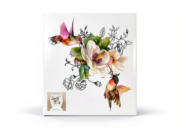 Birds Flowers Butterfly Toilet Seat Lid Stickers BWESOO Waterproof PVC-2