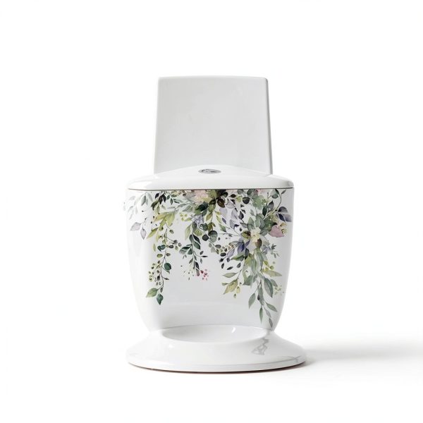 Green Plant Leaves Toilet Lid Stickers BWESOO Waterproof-4
