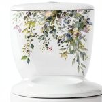 Green Plant Leaves Toilet Lid Stickers BWESOO Waterproof-0