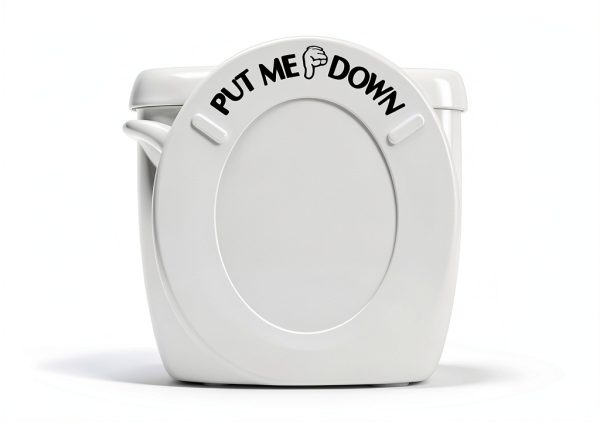 Put Me Down Decal Toilet Seat Sticker BERRYZILLA Waterproof Black 8x3-0