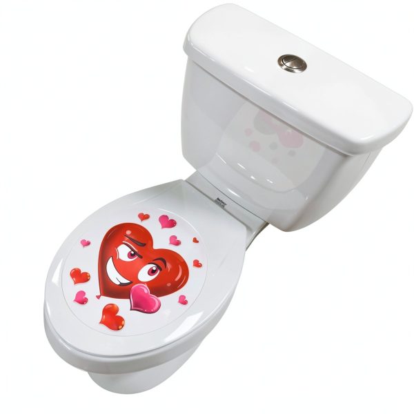 Iconikal 2-Piece Toilet Seat Cling Decoration Set, Valentine's-5
