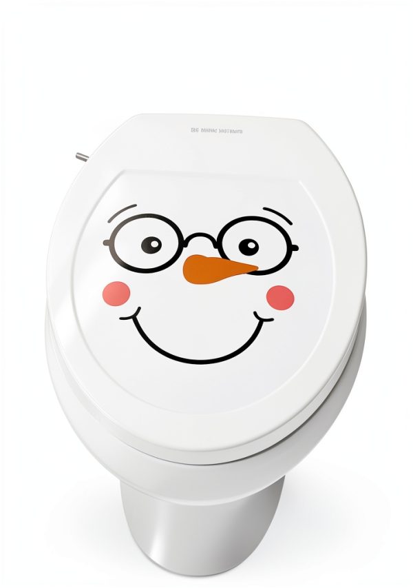 Toilet Seat Cling Set Iconikal Snowman Christmas Decoration 2-Piece-5