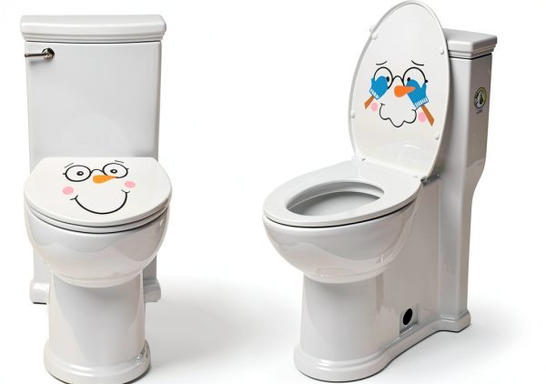 Toilet Seat Cling Set Iconikal Snowman Christmas Decoration 2-Piece-4